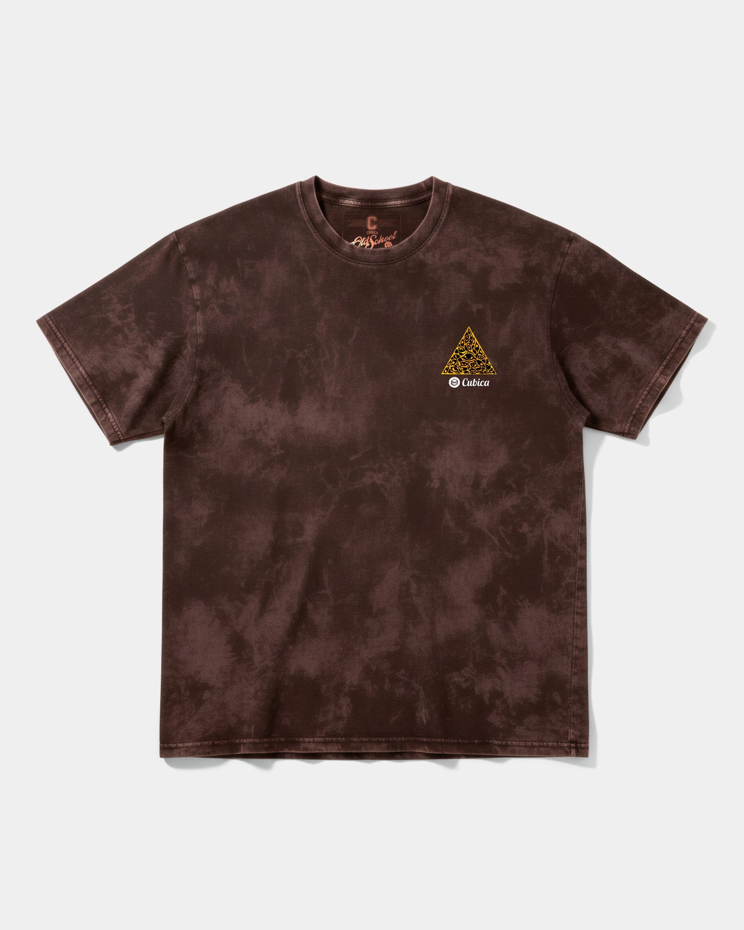 Camiseta Cubica Iluminati Pocket Front Oversize Acid Marron