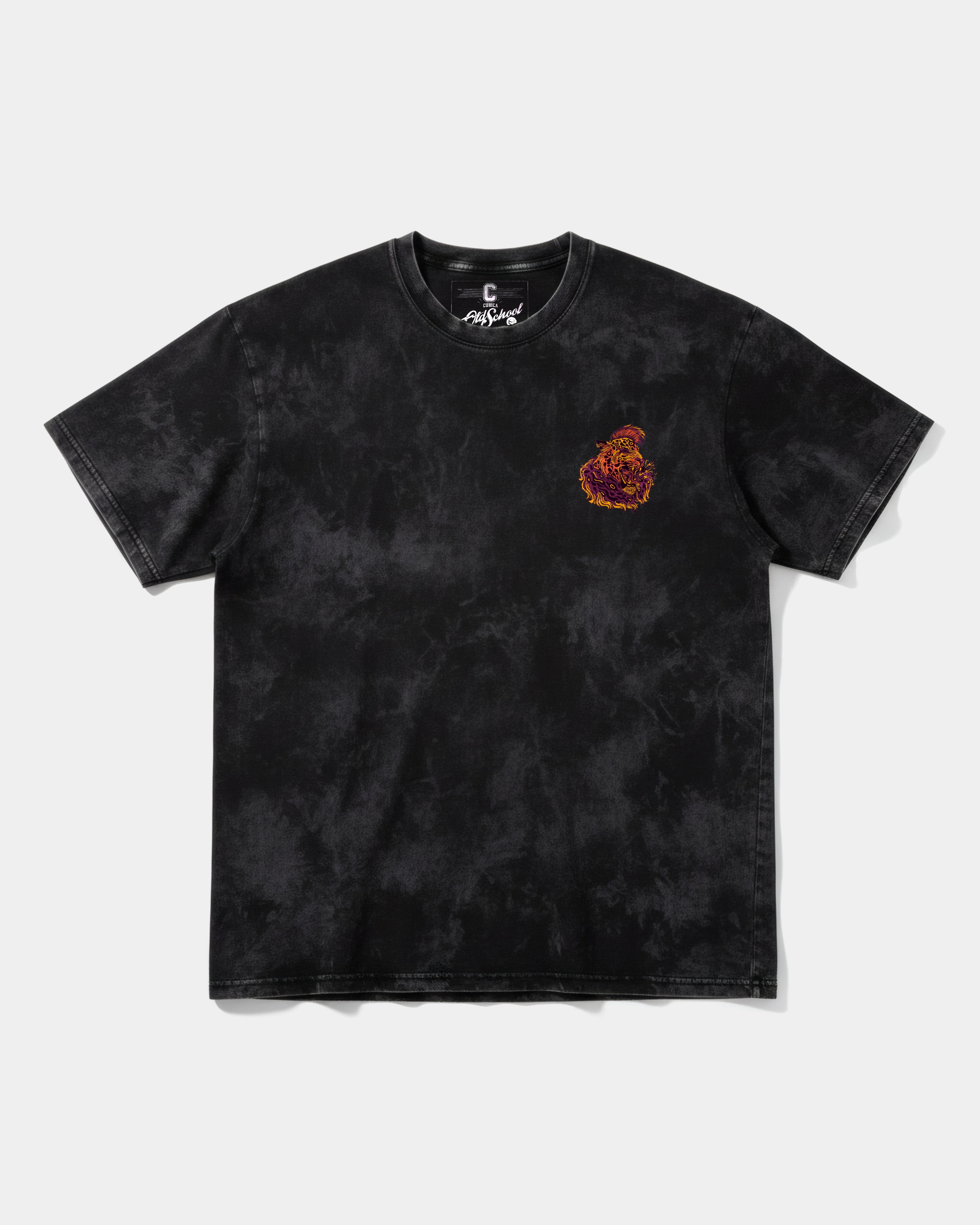 Camiseta Punk Leopard Pocket Front Oversize Acid