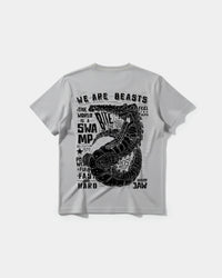 Camiseta We Are Beasts White Big Back Regular Basic Gris