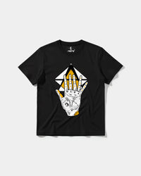 Camiseta Iluminati Hand Big Front Regular Basic Negro