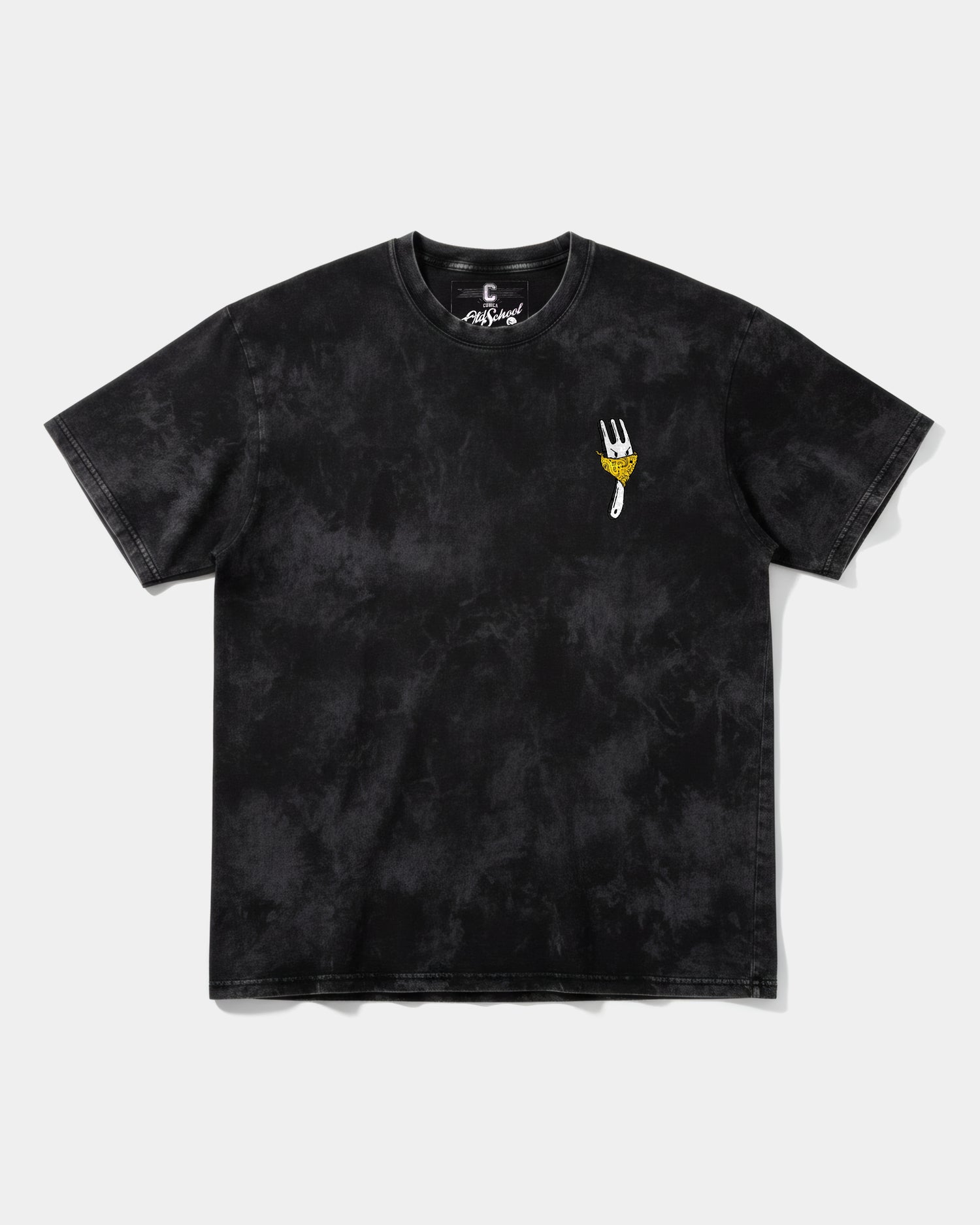 Camiseta Angry Fork Big Front Oversize Acid Negro