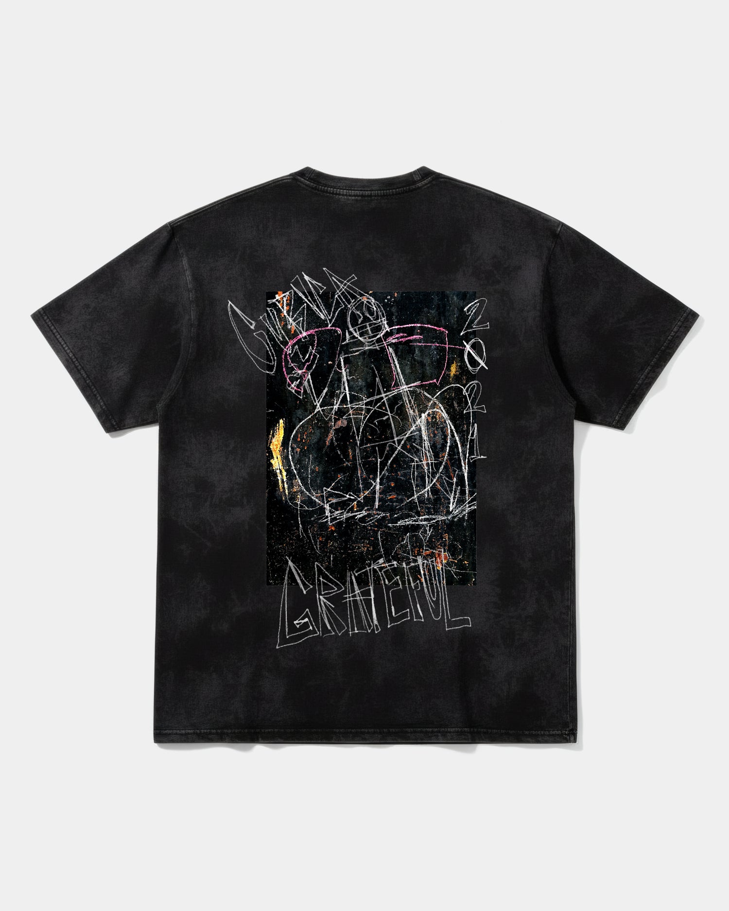 Camiseta Cubica Grateful Big Back Oversize Acid Negro