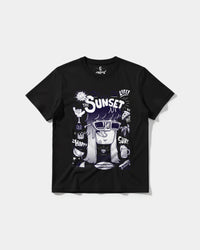 Camiseta Enjoy Sunset Big Front Regular Basic Negro