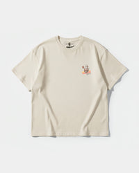 Camiseta Party Now Pocket Front Oversize Basic Beige