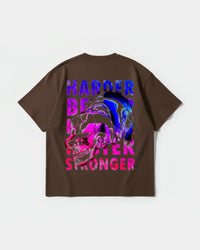 Camiseta Craneos Daft Punk Back Oversize Basic Marron