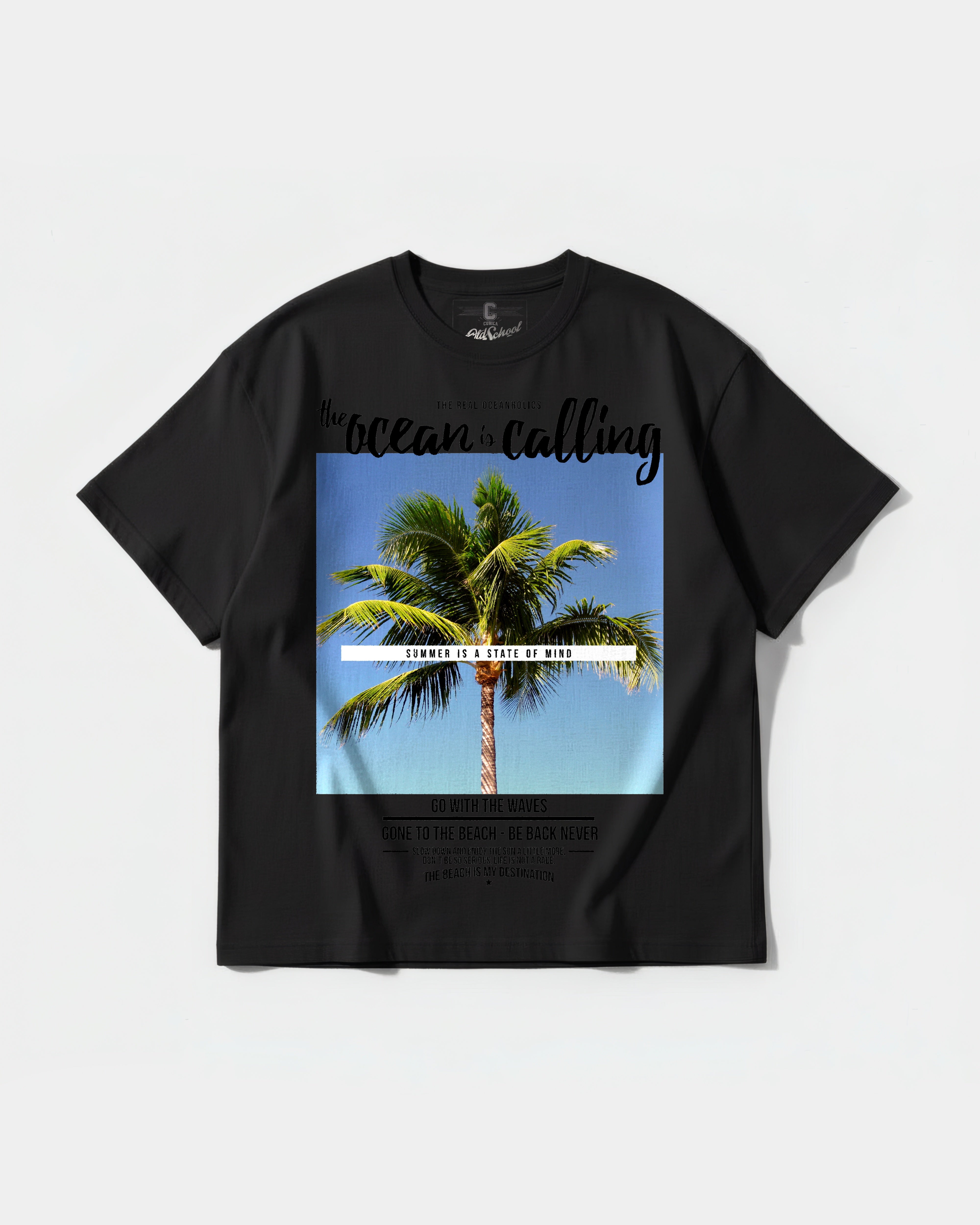 Camiseta Ocean Is Calling Big Front Oversize Basic