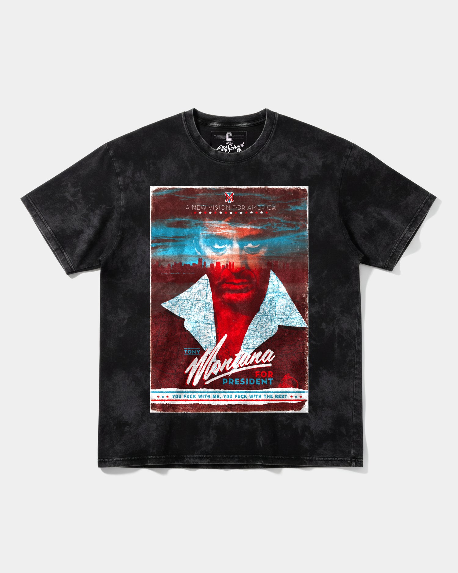 Camiseta Tony Montana Big Front Oversize Acid Negro