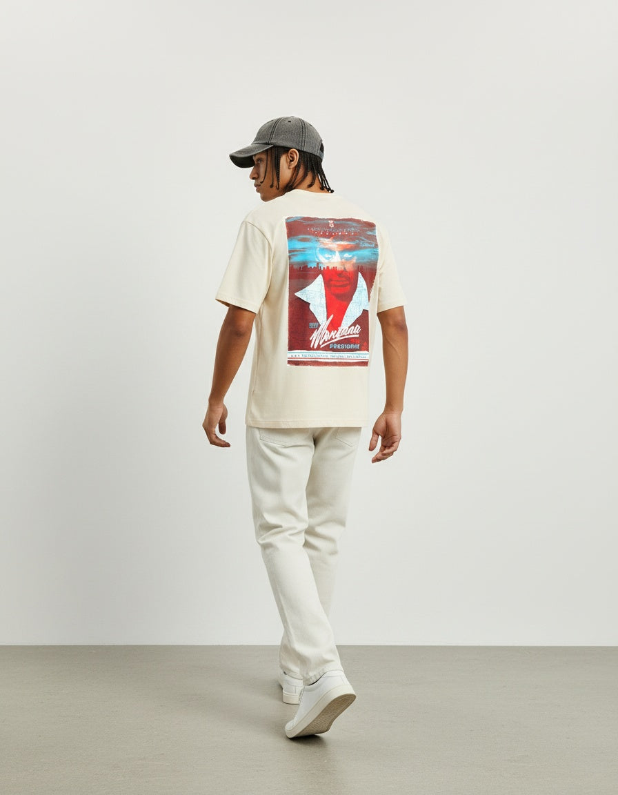Modelo mide 1,82m y usa talla L