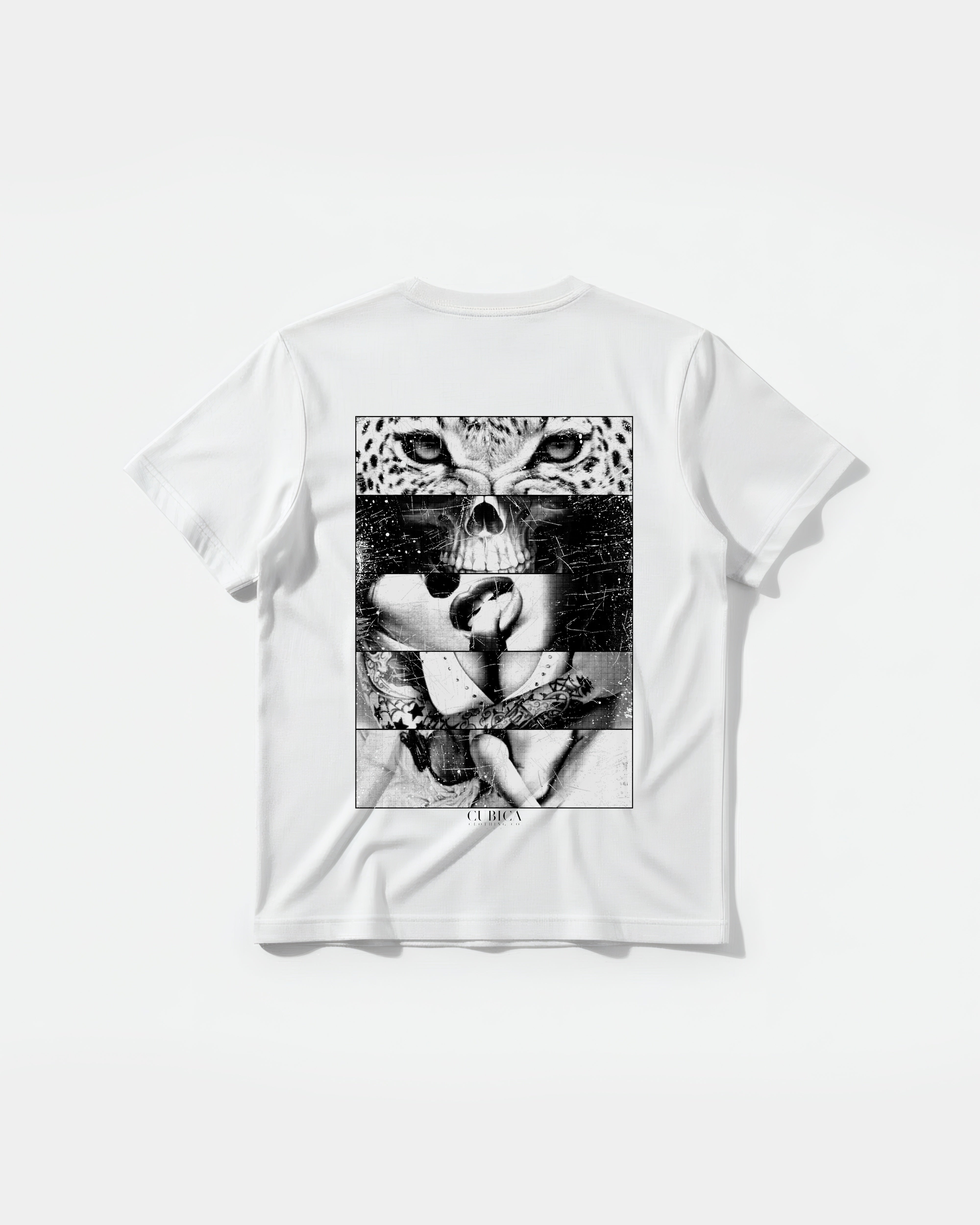 Camiseta Panter Skull Big Back Regular Basic Blanco