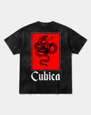 Camiseta Cubica Snake White Pocket Front Oversize Acid Negro