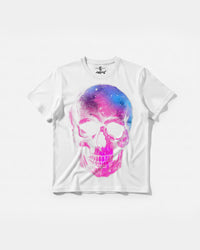 Camiseta Space Skull Big Front Regular Basic Blanco