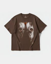 Camiseta Woman Gun Big Front Oversize Basic Marron