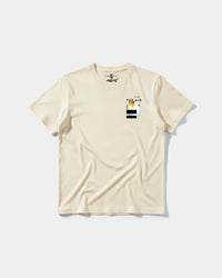 Camiseta Traveling In The Sky Pocket Front Regular Basic Beige