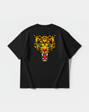 Camiseta Leopard Big Back Oversize Basic Negro