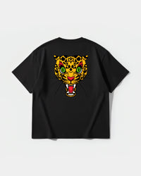 Camiseta Leopard Big Back Oversize Basic Negro