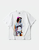 Camiseta Robot Girl Big Front Oversize Basic Blanco