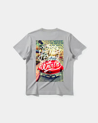 Camiseta Enjoy The World Big Back Regular Basic Gris