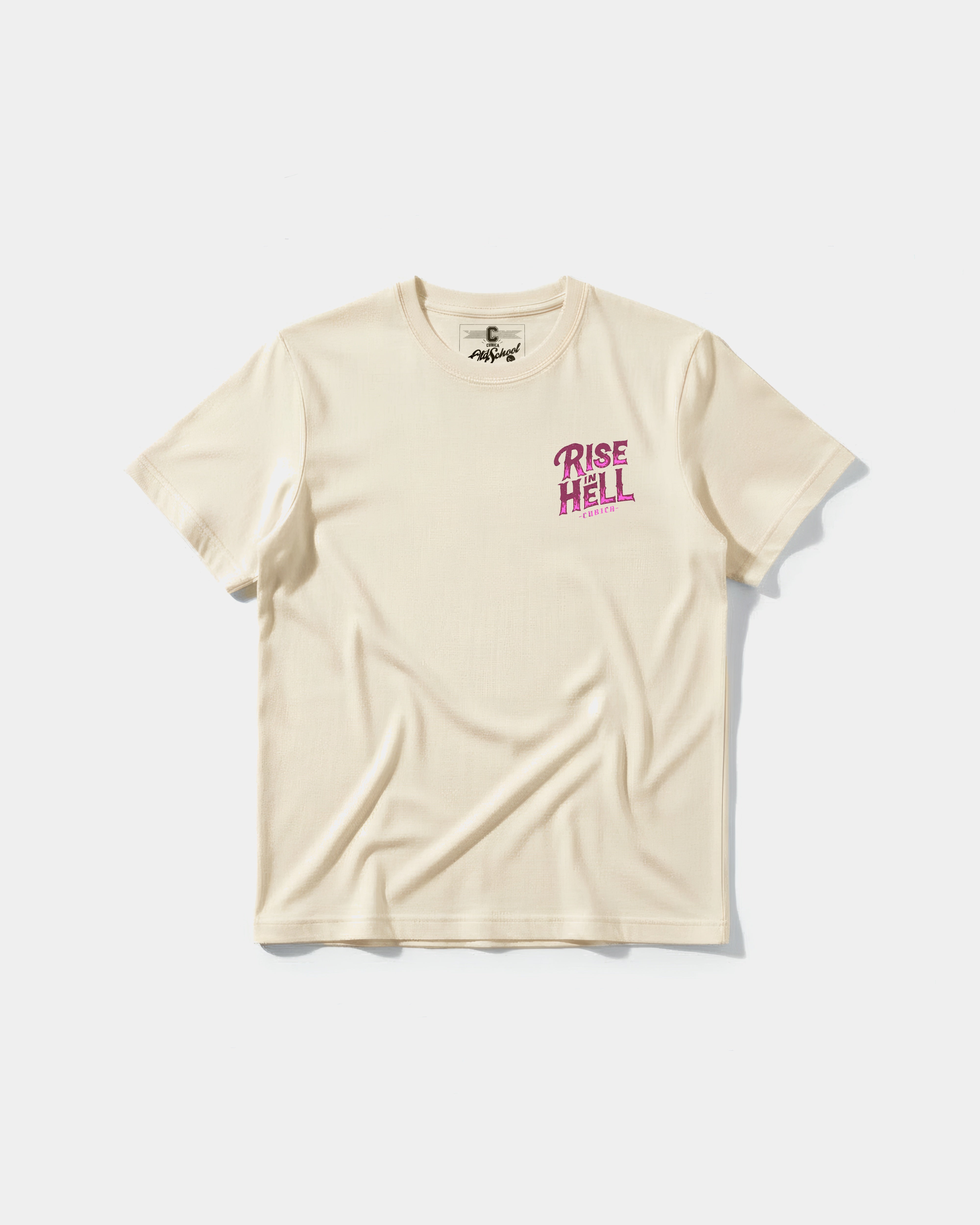 Camiseta Rise In Hell Pocket Front Regular Basic Beige