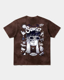 Camiseta Enjoy Sunset Big Back Oversize Acid Marron