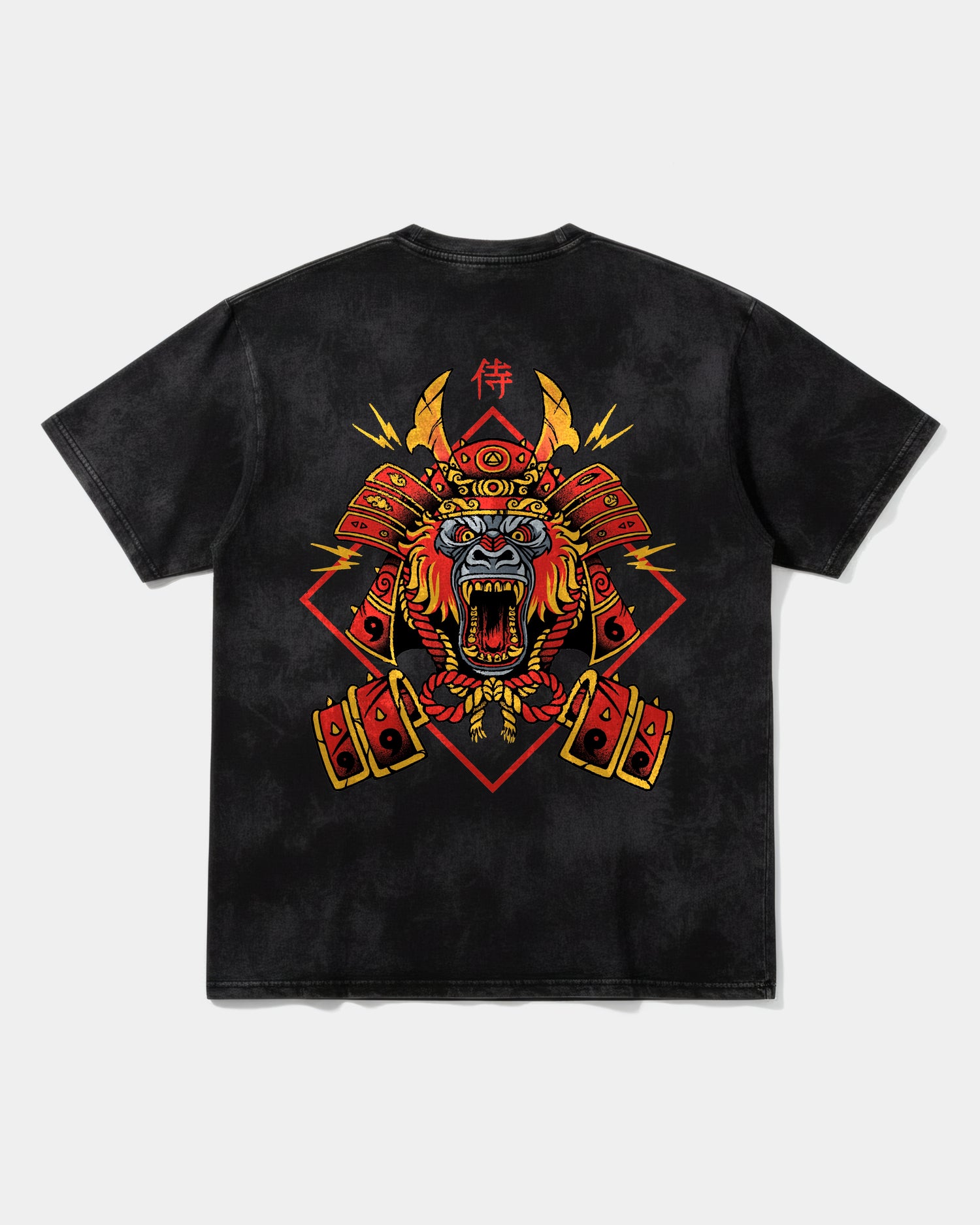 Camiseta Gorilla Samurai Pocket Front Oversize Acid Negro
