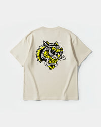Camiseta Rockstar Tiger Big Back Oversize Basic Beige