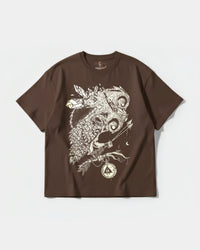 Camiseta Magic Owl Big Front Oversize Basic Marron