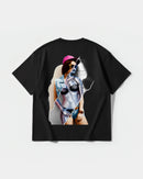 Camiseta Robot Girl Big Back Oversize Basic Negro