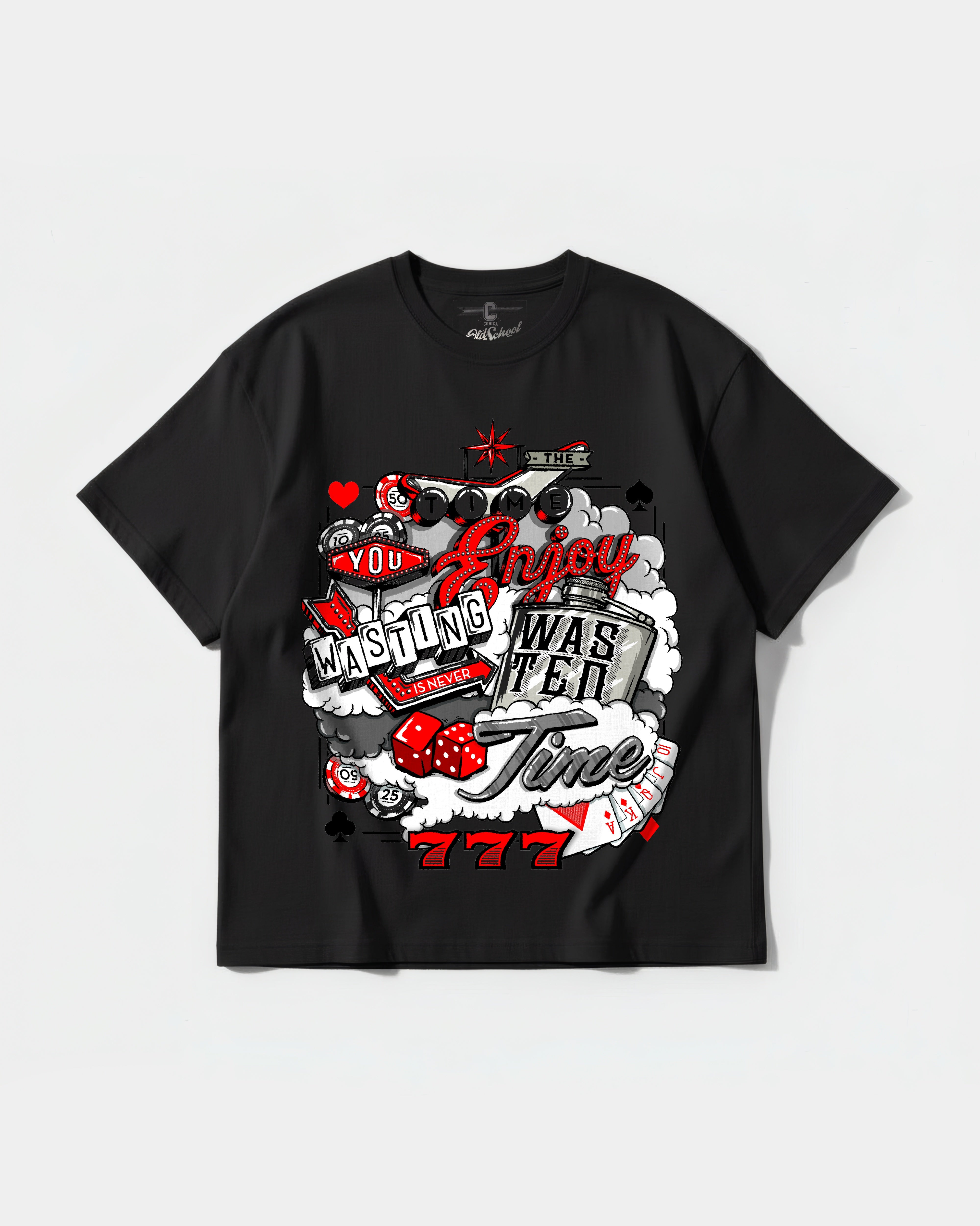 Camiseta Wasting Time 777 Big Front Oversize Basic