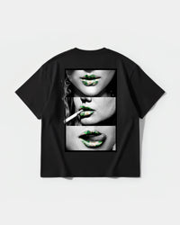 Camiseta Green Kisses Big Back Oversize Basic Negro