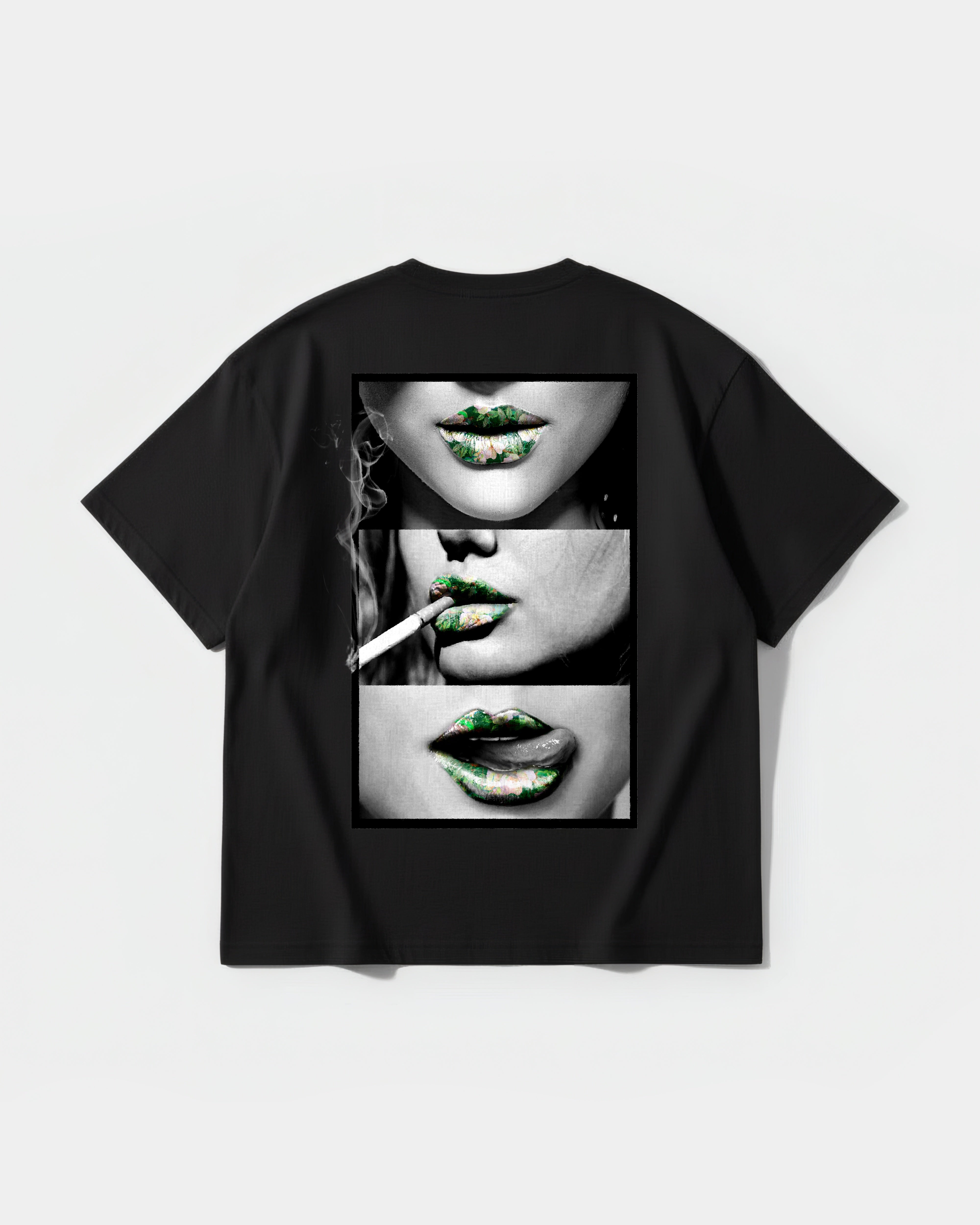 Green Kisses Big Back Oversize Basic T-shirt