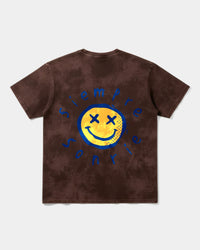 Camiseta Siempre Sonrie Pocket Front Oversize Acid Marron
