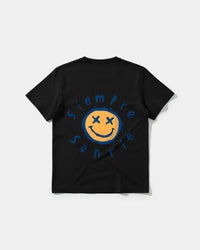 Camiseta Siempre Sonrie Pocket Front Regular Basic Negro
