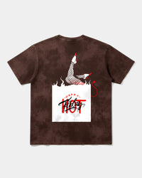Camiseta Hot Friday White Big Back Oversize Acid Marron