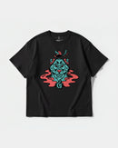 Camiseta Oso Con Gorro Big Front Oversize Basic Negro