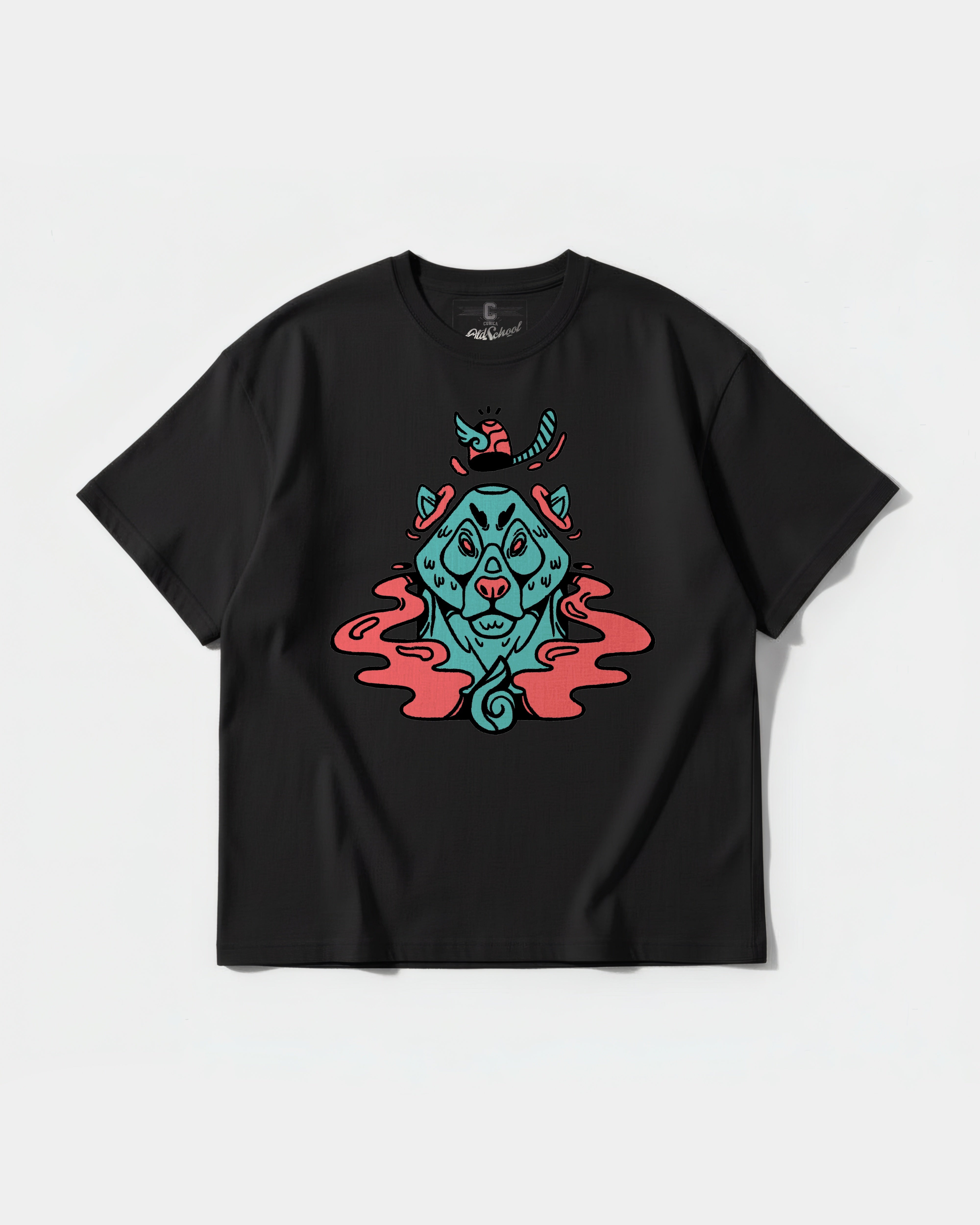 Camiseta Oso Con Gorra Big Front Oversize Basic