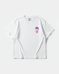 Camiseta Space Skull Pocket Front Oversize Basic Blanco