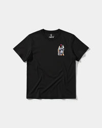 Camiseta Robot Girl Pocket Front Regular Basic Negro