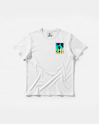 Camiseta Tropical Dusk Pocket Front Regular Basic Blanco