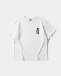 Camiseta Robot Girl Pocket Front Oversize Basic Blanco