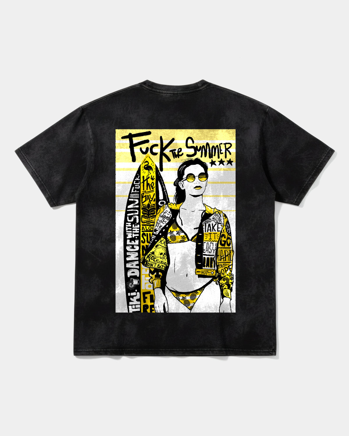 Fuck The Summer Big Back Oversize Acid T-Shirt