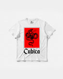 Camiseta Cubica Snake White Big Front Regular Basic Blanco