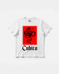 Camiseta Cubica Snake White Big Front Regular Basic Blanco