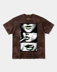 Camiseta Green Kisses Big Front Oversize Acid Marron
