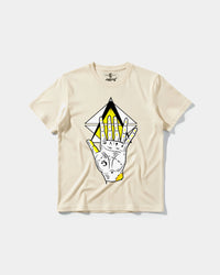 Camiseta Iluminati Hand Big Front Regular Basic Beige