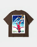 Camiseta Life Is Pleasant Big Back Oversize Basic Marron