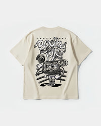 Camiseta Knockout Big Back Oversize Basic Beige