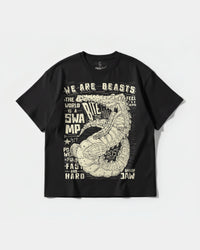 Camiseta We Are Beasts White Big Front Oversize Basic Negro