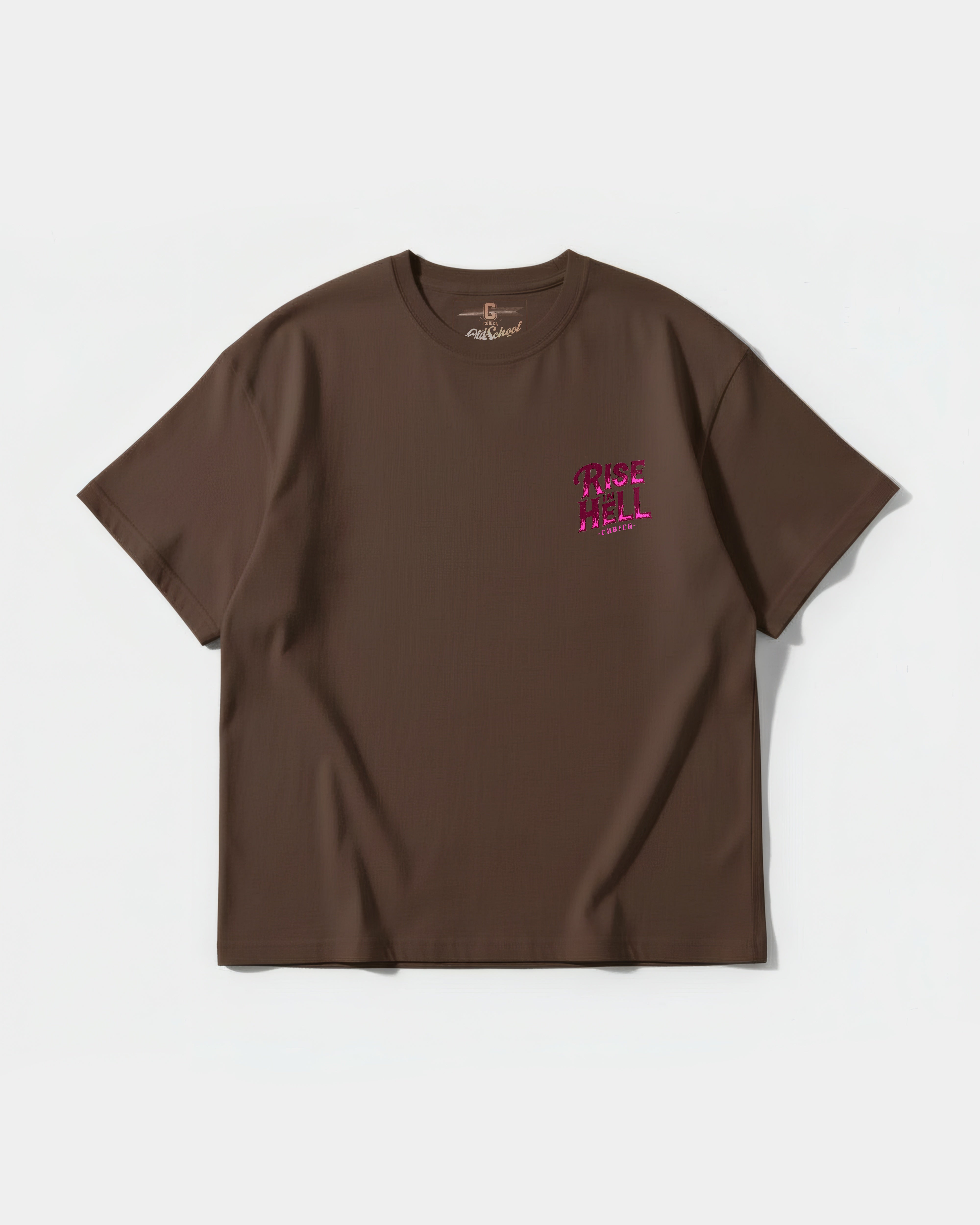 Camiseta Rise In Hell Pocket Front Oversize Basic Marron