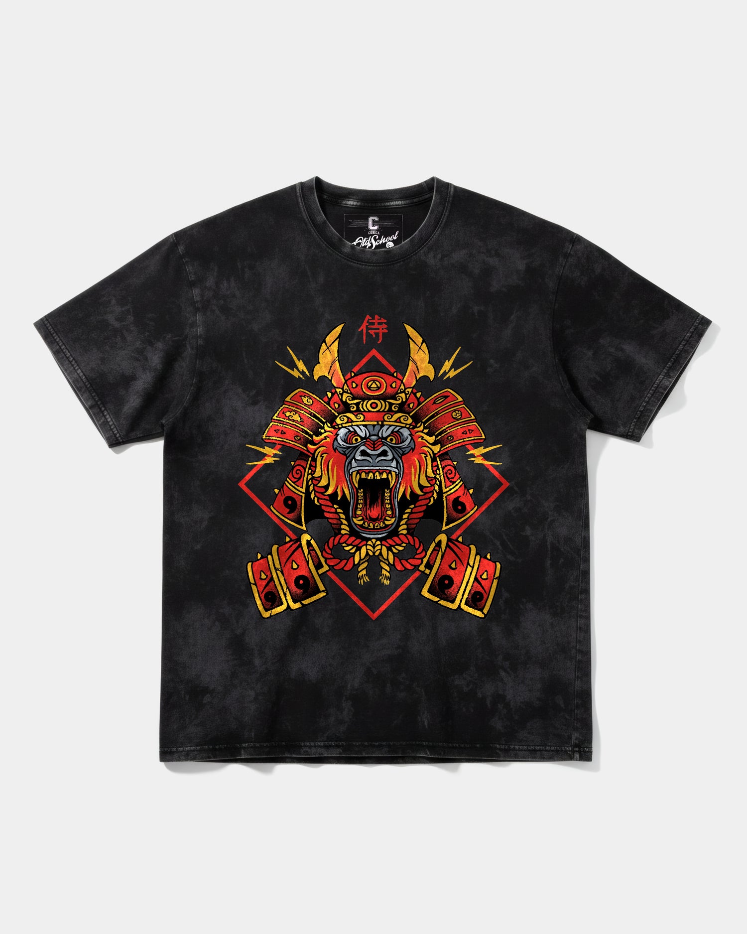 Camiseta Gorilla Samurai Big Front Oversize Acid Negro