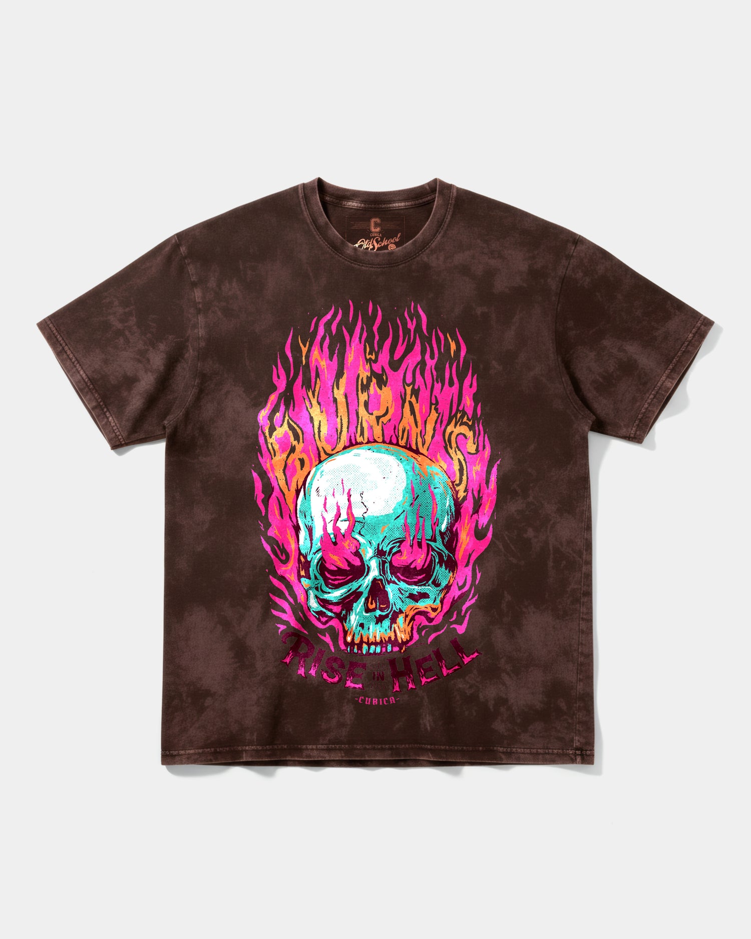 Camiseta Rise In Hell Big Front Oversize Acid Marron